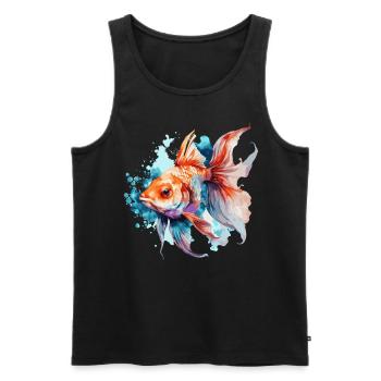 Watercolor Goldfish Colorful Aquarium Fish - Männer Premium Bio Tank Top - Schwarz - Vorne - AI Model Male 178 light (178cm)