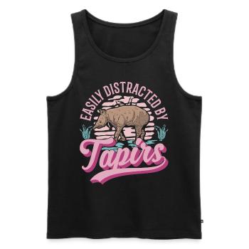 Easily distracted by Tapirs - Männer Premium Bio Tank Top - Schwarz - Vorne - Michal (187cm)