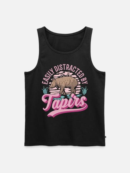 Easily distracted by Tapirs - Männer Premium Bio Tank Top - Schwarz