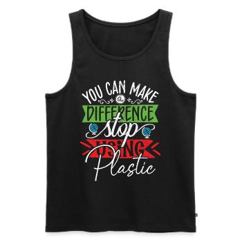 Earth Day Environmentally Friendly Earth Planet Saving - Men's Premium Organic Tank Top - black - Front - Michal (187cm)