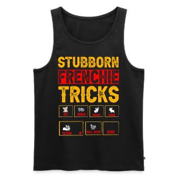 Stubborn Frenchie Tricks Bouledogue français - Débardeur bio Premium Homme - noir - Devant - Michal (187cm)