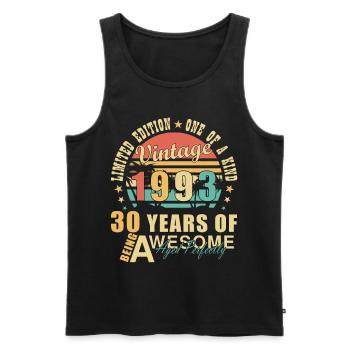 30. Geburtstag Jahrgang 1993 Best of 1993 30 Jahre - Männer Premium Bio Tank Top - Schwarz - Vorne - Michal (187cm)