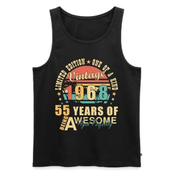 1968 55th anniversary gift - Men's Premium Organic Tank Top - black - Front - AI Model Male 178 light (178cm)