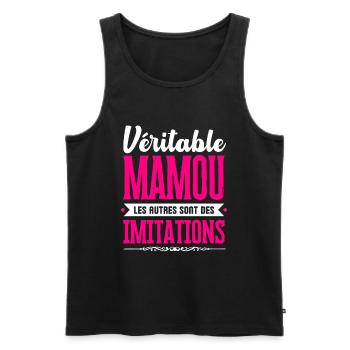 Véritable Mamou les autres sont des imitations ! - Débardeur bio Premium Homme - noir - Devant - Michal (187cm)