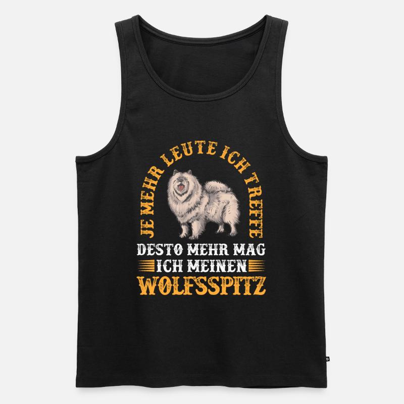Wolfsspitz mehr mögen Deutscher Keeshond - Männer Premium Bio Tank Top - Schwarz