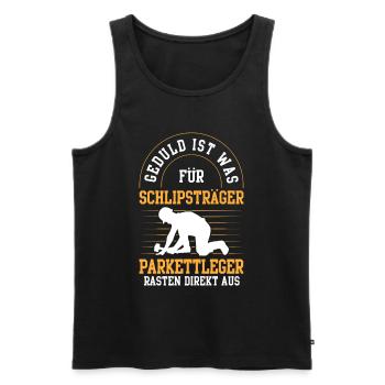 Parkettleger rasten direkt aus Fußbodenleger - Männer Premium Bio Tank Top - Schwarz - Vorne - AI Model Male 178 light (178cm)