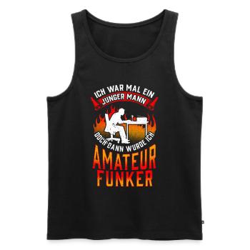 Amateurfunker war mal jung Hobbyfunker - Männer Premium Bio Tank Top - Schwarz - Vorne - Michal (187cm)