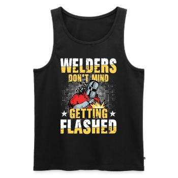 Welders Don't Mind Getting Flashed für einen - Männer Premium Bio Tank Top - Schwarz - Vorne - Michal (187cm)
