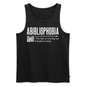 Abibliophobia The fear of running out of Books - Männer Premium Bio Tank Top - Schwarz - Vorne - Michal (187cm)