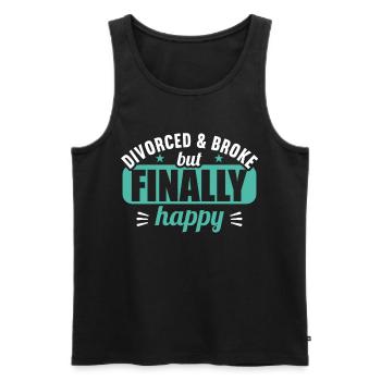 Divorcé et fauché mais finalement heureux divorce - Débardeur bio Premium Homme - noir - Devant - Michal (187cm)