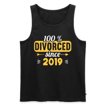 100% Divorced since 2019 Divorce - Men's Premium Organic Tank Top - black - Front - Michal (187cm)