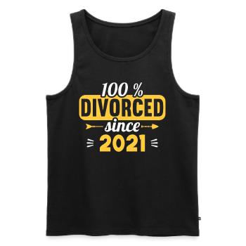 100% divorced since 2021 divorce - Men's Premium Organic Tank Top - black - Front - Michal (187cm)