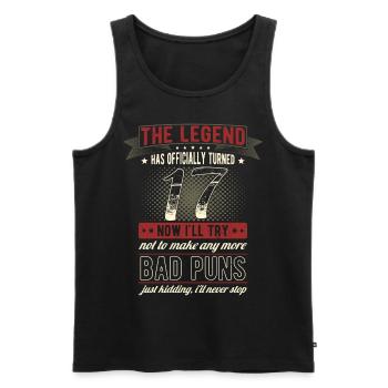 The legend officially 17 years 17th birthday - Men's Premium Organic Tank Top - black - Front - AI Model Male 178 light (178cm)