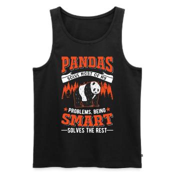 Panda Lover Panda Bear Gift - Men's Premium Organic Tank Top - black - Front - Michal (187cm)