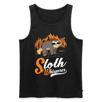 Faultier Flüsterer Sloth Whisperer - Débardeur bio Premium Homme - noir - Devant - Michal (187cm)