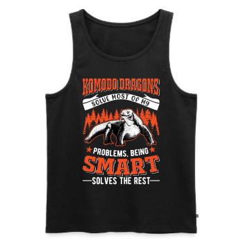 Komodowaran Komodo Dragon Waran - Männer Premium Bio Tank Top - Schwarz - Vorne - Michal (187cm)