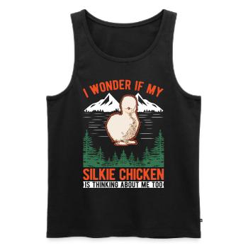 Silk Chicken Cadeau Silkie Chicken Silkie Chicken - Débardeur bio Premium Homme - noir - Devant - AI Model Male 178 light (178cm)