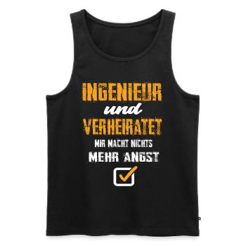 Ingenieur und Verheiratet - Männer Premium Bio Tank Top - Schwarz - Vorne - Michal (187cm)