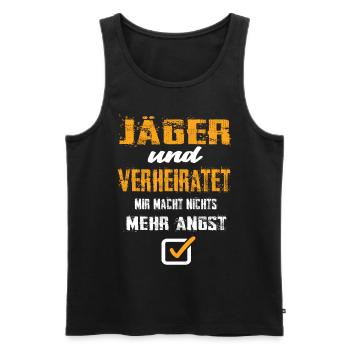 Jäger und Verheiratet - Männer Premium Bio Tank Top - Schwarz - Vorne - Michal (187cm)