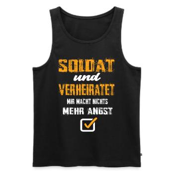 Soldat und Verheiratet - Männer Premium Bio Tank Top - Schwarz - Vorne - Michal (187cm)