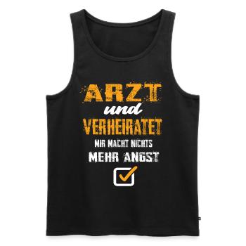 Arzt und Verheiratet - Männer Premium Bio Tank Top - Schwarz - Vorne - Michal (187cm)