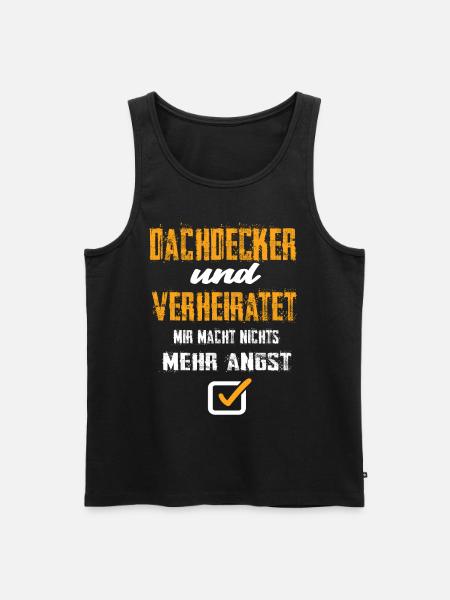 Dachdecker und Verheiratet - Männer Premium Bio Tank Top - Schwarz