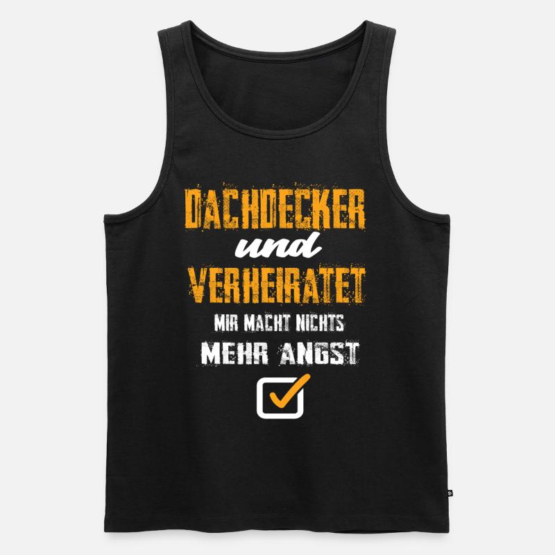 Dachdecker und Verheiratet - Männer Premium Bio Tank Top - Schwarz
