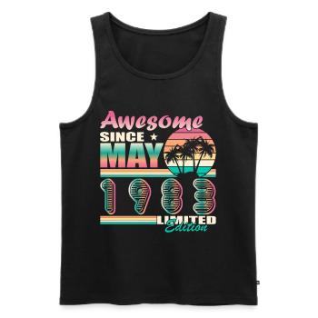 May 1983 Vintage vintage birthday retro - Men's Premium Organic Tank Top - black - Front - Michal (187cm)