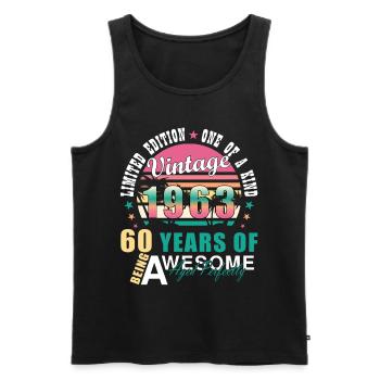 Awesome Since 1963 Birthday 1963 Vintage 1963 - Men's Premium Organic Tank Top - black - Front - Michal (187cm)