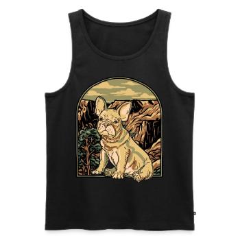 Bouledogue français - Débardeur bio Premium Homme - noir - Devant - Michal (187cm)