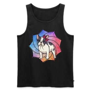 Bouledogue français - Débardeur bio Premium Homme - noir - Devant - Michal (187cm)