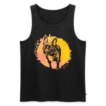 Bouledogue français - Débardeur bio Premium Homme - noir - Devant - Michal (187cm)