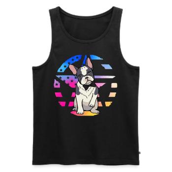 Bouledogue français - Débardeur bio Premium Homme - noir - Devant - Michal (187cm)
