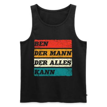Ben Der Mann Der Alles Kann Vorname Ben - Männer Premium Bio Tank Top - Schwarz - Vorne - AI Model Male 178 light (178cm)