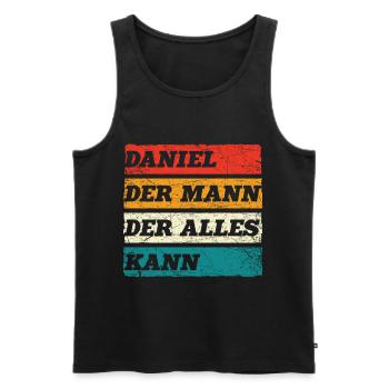 Daniel Der Mann Der Alles Kann Vorname Daniel - Männer Premium Bio Tank Top - Schwarz - Vorne - AI Model Male 178 light (178cm)