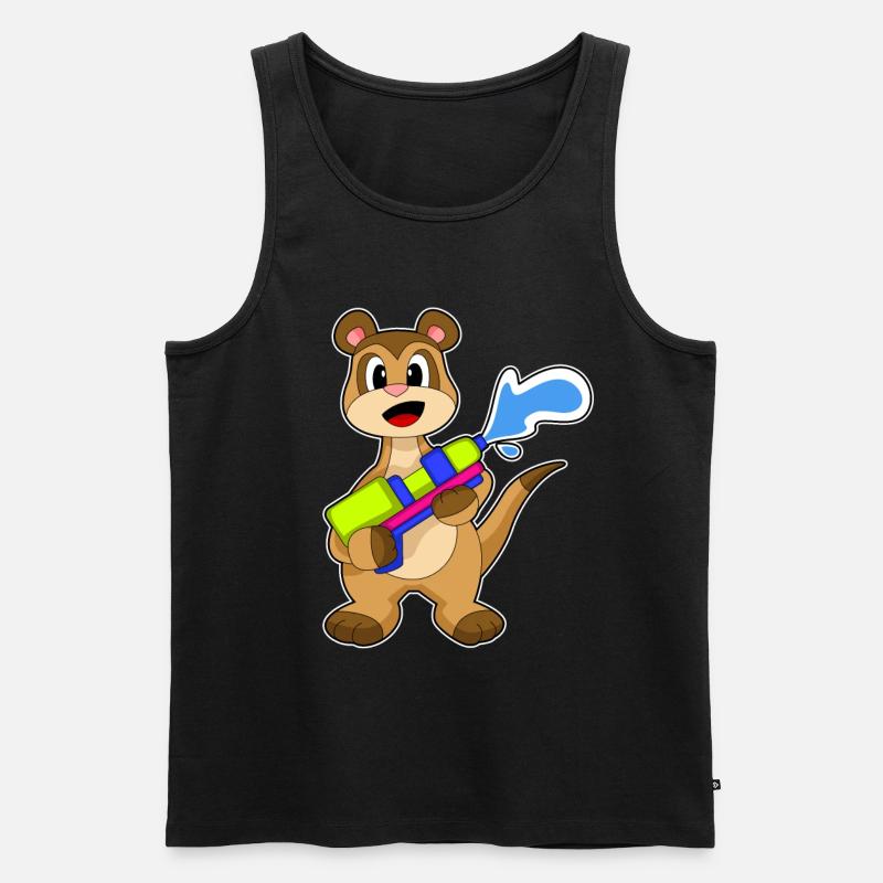 Erdmännchen Wasserpistole - Männer Premium Bio Tank Top - Schwarz