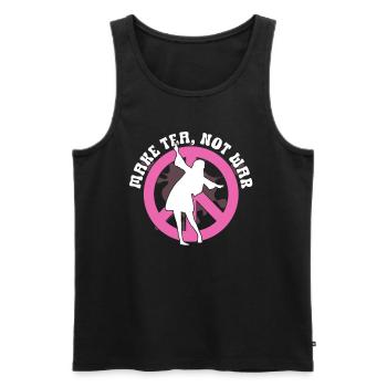 Hippie Peace Zeichen Frieden Blumen Blumenkind - Männer Premium Bio Tank Top - Schwarz - Vorne - Michal (187cm)