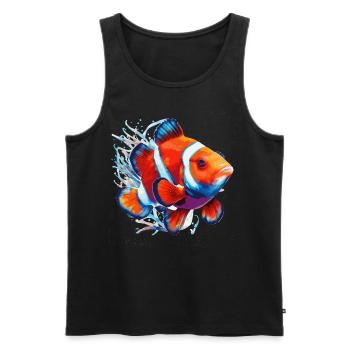 Watercolor Clownfish Colorful Aquarium Fish - Männer Premium Bio Tank Top - Schwarz - Vorne - AI Model Male 178 light (178cm)
