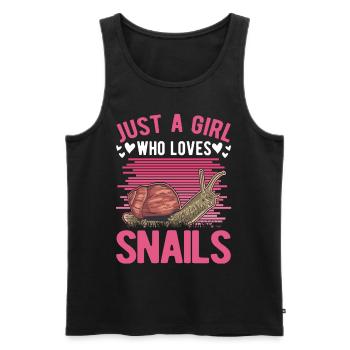 Schnecken Mädchen Snail Girl - Männer Premium Bio Tank Top - Schwarz - Vorne - AI Model Male 178 light (178cm)