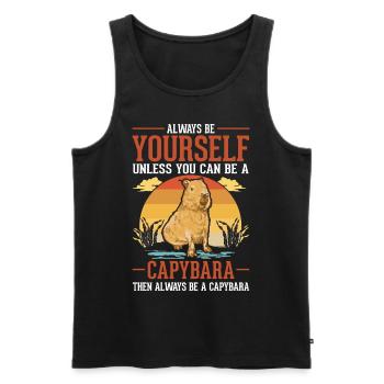 Sois toujours toi-même Capybara Wasserschwein Capibara - Débardeur bio Premium Homme - noir - Devant - Michal (187cm)
