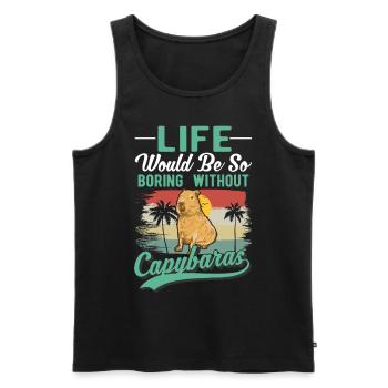 Capybara Gift Capibara capybara - Men's Premium Organic Tank Top - black - Front - AI Model Male 178 light (178cm)