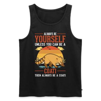 Soyez toujours vous-même Coati Nasenbär - Débardeur bio Premium Homme - noir - Devant - Michal (187cm)