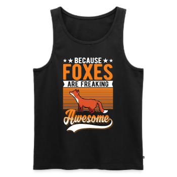 Because Foxes are freaking awesome Fuchs - Men's Premium Organic Tank Top - black - Front - Michal (187cm)