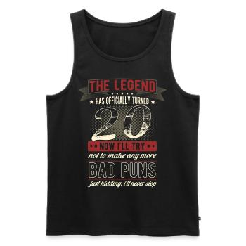 The legend officially 20 years 20th birthday - Men's Premium Organic Tank Top - black - Front - Michal (187cm)