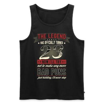 Die Legende Offiziell 23 Jahre 23. Geburtstag - Männer Premium Bio Tank Top - Schwarz - Vorne - Michal (187cm)