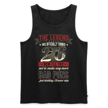 La légende officiellement 26 ans 26e anniversaire - Débardeur bio Premium Homme - noir - Devant - Michal (187cm)