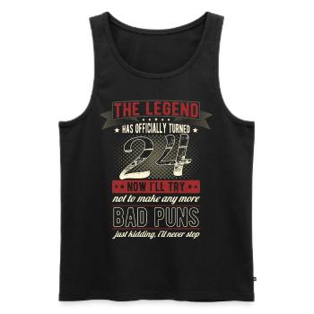 Die Legende Offiziell 24 Jahre 24. Geburtstag - Männer Premium Bio Tank Top - Schwarz - Vorne - AI Model Male 178 light (178cm)
