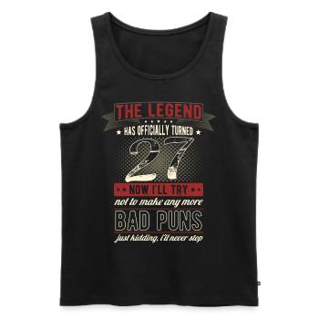 La légende officiellement 27 ans 27e anniversaire - Débardeur bio Premium Homme - noir - Devant - Michal (187cm)