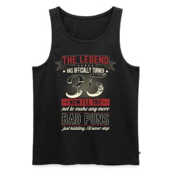 Die Legende Offiziell 35 Jahre 35. Geburtstag - Männer Premium Bio Tank Top - Schwarz - Vorne - Michal (187cm)