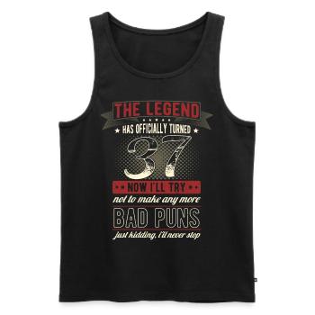 The legend officially 37 years 37th birthday - Men's Premium Organic Tank Top - black - Front - AI Model Male 178 light (178cm)